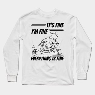 its fine im fine everything is fine funny and cute christmas design Long Sleeve T-Shirt